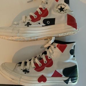 Converse Hi 'Queen of Hearts' Egret/ Black/Enamel Red Men's 6.5 Women's 8.5